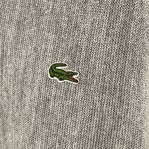 Vintage Izod Lacoste Gray Pullover Sweater Long Sleeve Made In USA Large (G) - Picture 6 of 11